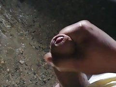 quick cum in front of my car ligts beside the street - MINI