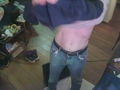 Gay amateur French dude giving a handjob and shooting a massive load