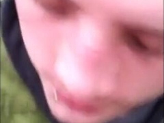 Big-Cock Twink Sucks Outdoors