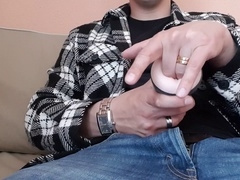 Cheating wife, hot guy jerking off, solo male