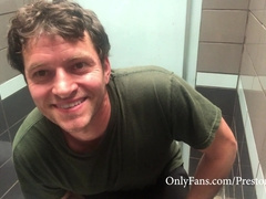 Preston Parker Wanks off in Public Rest Room