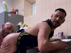 Kitchen rimming leads to the hottest fucking