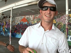Watch this white dude take on a pack of black guys in a wild and steamy interracial encounter