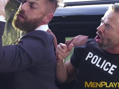 Hunky cop Leo Bacchus fingered and banged the gorgeous asshole of Only Matt
