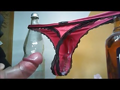String vollgespritzt wank jerk off girlfriend thong cum