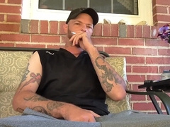 Smoking and draining my BWC outside on the porch as your ambling by