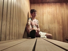 RISKY Jack Off in the Locker Guest room Douche NEARLY CAUGHT IN THE SAUNA