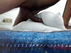 New style Pillow fucking porn horny video by horny boy