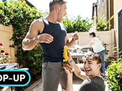 Captioned gay fuck scene with Alex Mecum and Zander Lane