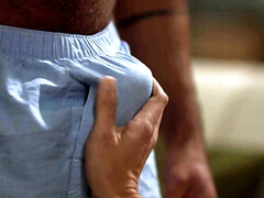 Blonde gay boy gives it a nice spin before he tries it in the butt hole
