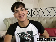 Barely legal Latino twink takes on massive POV cock