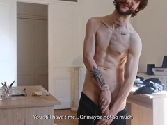 French, male moaning, fit guy