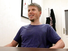 Cute little casting session with a blond-haired newcommer