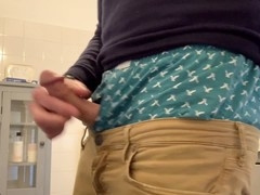 Gay guy enjoying solo play in jeans