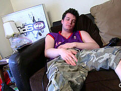 black-haired Straight stud Josh jacking