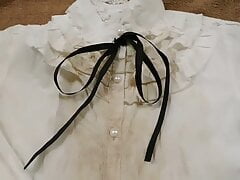 Pretty White Blouse Dirty with Cum Stains