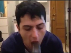 White Mexican Young Boy Sucking Black Cock Eating Cums