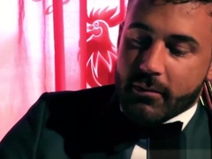 Executive in a suit dominates his pretty muscular employee