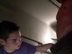 Twink fucked by straight trucker in truck