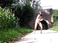 naked in front of bridge