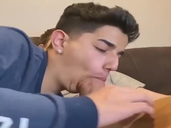 Handsome Twink Deepthroats Bf Cock