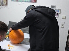 Homosexual Fellows Have Joy: We Bang the Halloween Pumpkin and Jizm on It