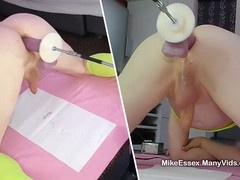 UK daddy Mike Essex cums while getting toy fucked in his ass