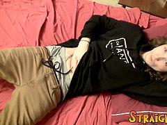 mischievous butt pirate strokes his hard pecker and splashes cum