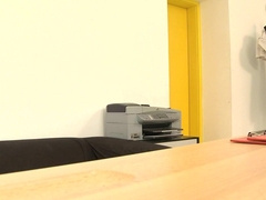 Ravaging in the ass with a toy while getting drilled hard by a hot babe