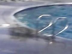 Group gay fetish spanking at the pool