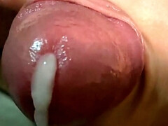 Wet cock and lots of cum in slow motion