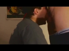 Fucking buddy's throat good and cum on his face 3