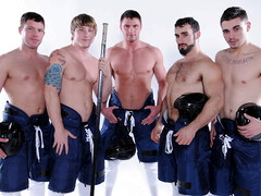 Pure bareback oral and sex for a bunch of horny lads