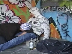 77 the light-haired twunk FLO CARRERA pummeled striaght homelesse man