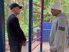 Having steamy fuck-a-thon with the private trainer in the park.