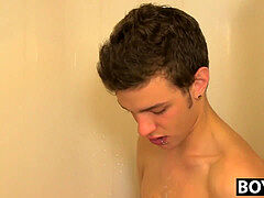 Ryan sharp tugging and tugging his fat dick in the shower