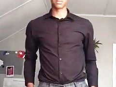 On your knees and suck my dick and eat my sperm slut