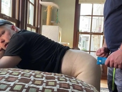 The BEAU breeds me on the sofa and we jism at the same time