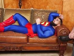 Buff superheros sucking after bareback fucking in couple