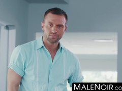 MaleNoir.com - Marquee D'Angelo spitroasts two bottoms in intense threesome action