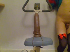 Sissy Rides Dildo on a Bike12