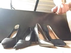 Shoe high heel cum quickly footjob