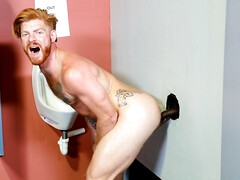 Ginger takes on a BBC after sucking it at the glory hole