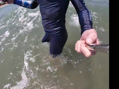 Surfer gets swell in his lycra for the delight of the people