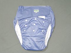 OF FILLED BLUE DIAPERS RELAXING