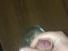 Sprinkled a glass of sperm
