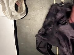 Wearing and cumming on panties