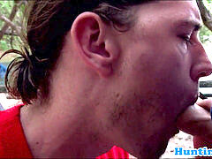 Pickedup dude gets buttfucked outdoors