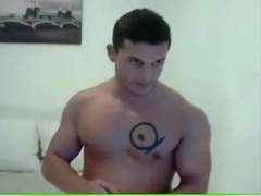 Hot latino hunk performs colo