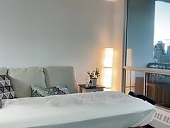 Masseur rimmed and fucked bareback hot Asian ass during massage.
